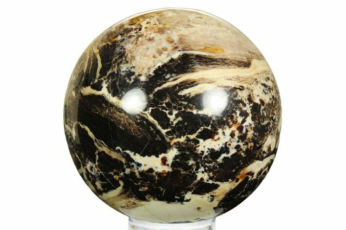 Polished Black Opal Sphere - Madagascar #261592
